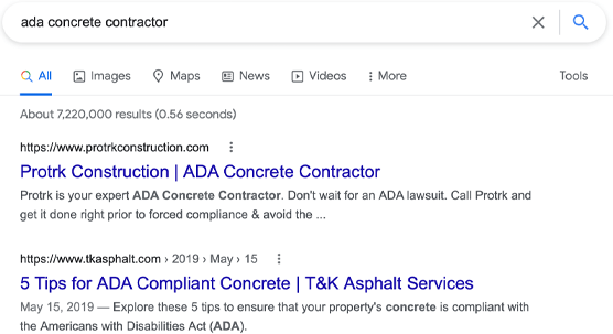 SEO Rank ADA Concrete Contractor
